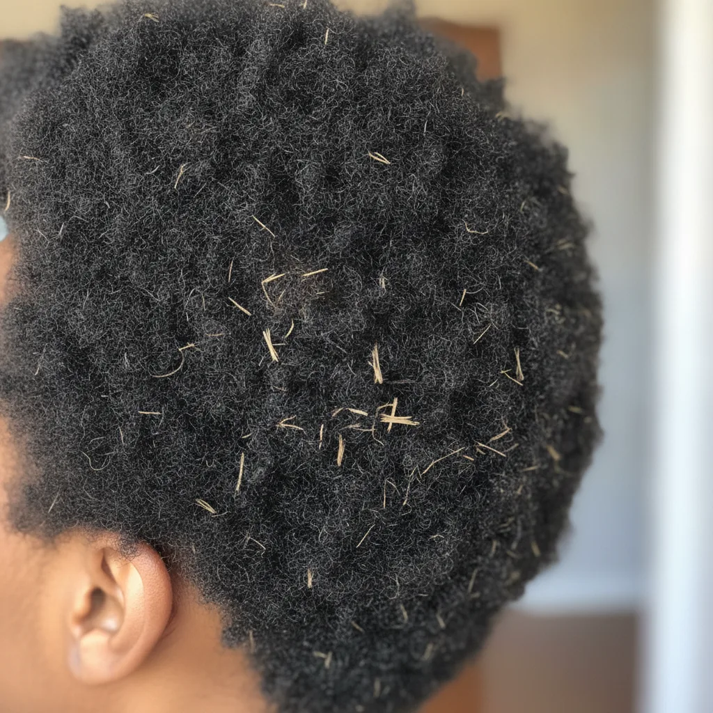 Before – short, shrunken natural hair